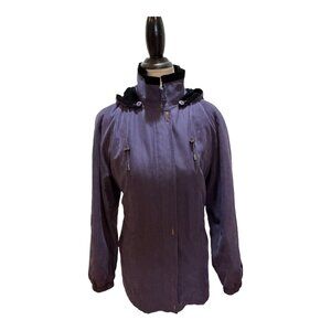 Gallery Purple Mid-Length Full Zip Removable Liner & Hooded Jacket Women's Sz. M